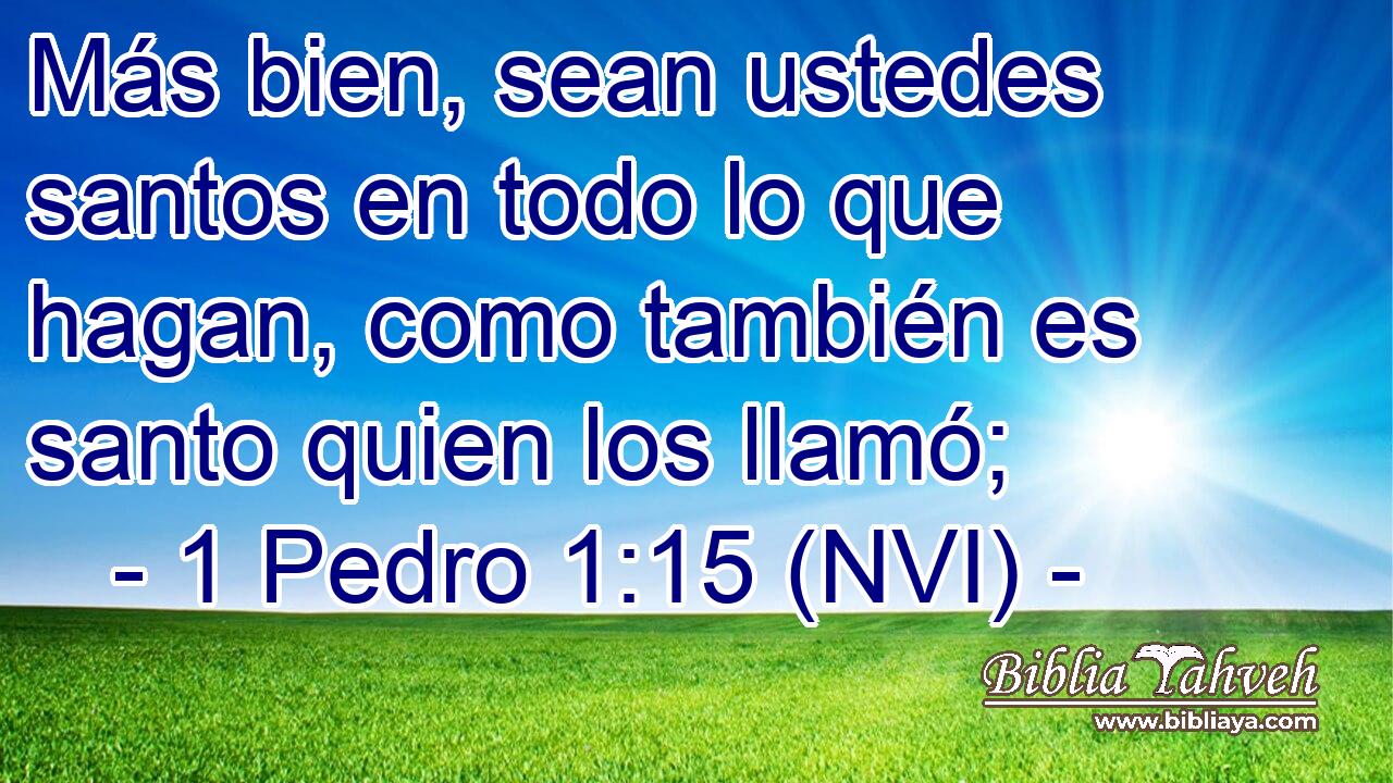  Más bien, sean ustedes santos en todo lo que hagan, como también es santo quien los llamó; 