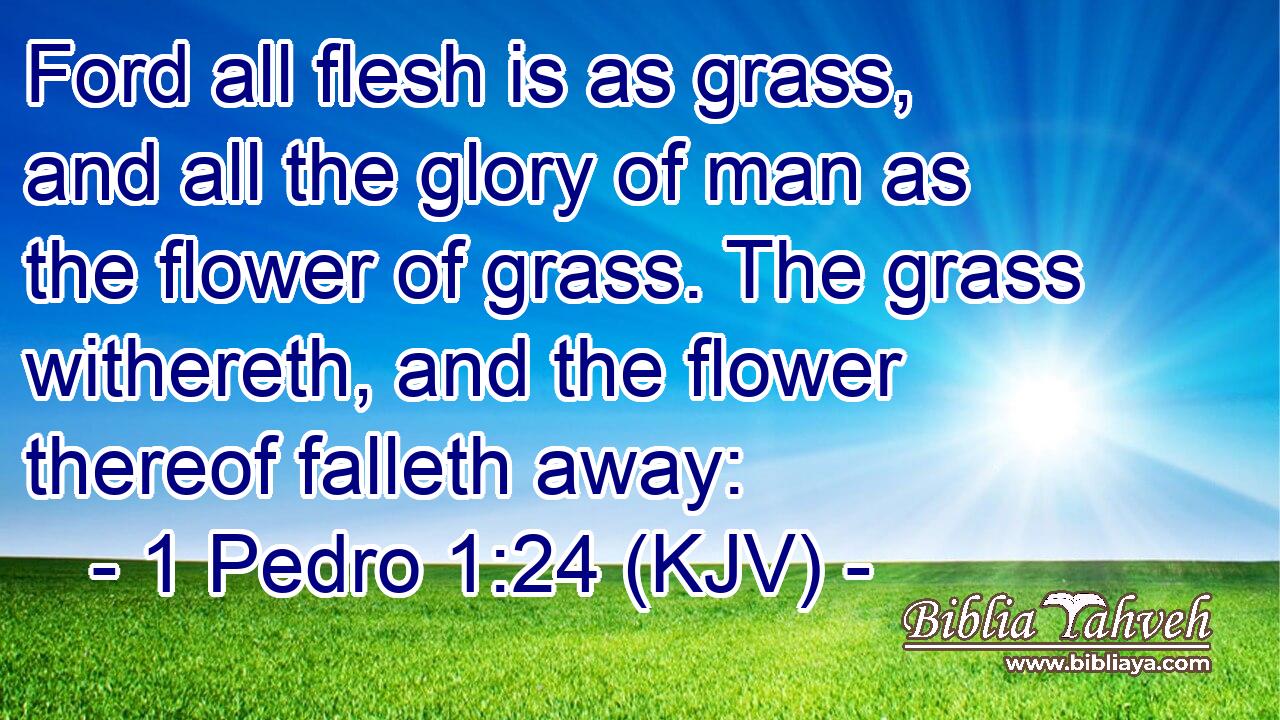 Ford all flesh is as grass, and all the glory of man as the flower of grass. The grass withereth, and the flower thereof falleth away: