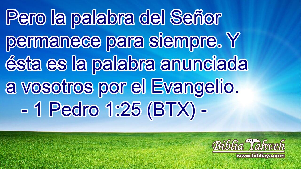 Pero la palabra del Señor permanece para siempre. Y ésta es la palabra anunciada a vosotros por el Evangelio.