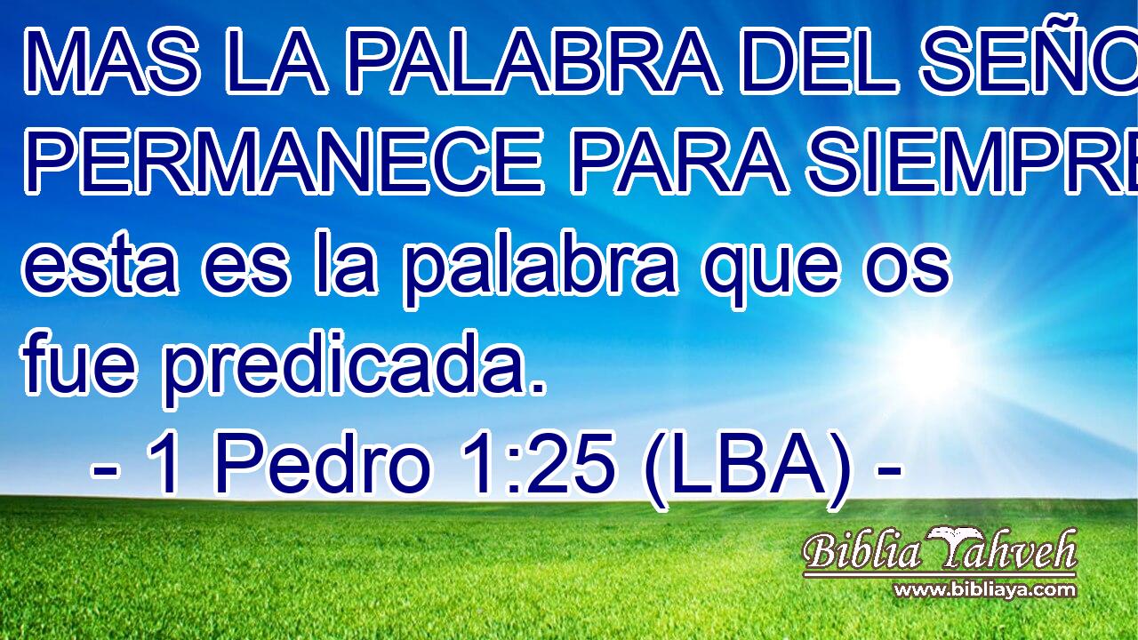 MAS LA PALABRA DEL SEÑOR PERMANECE PARA SIEMPRE. Y esta es la palabra que os fue predicada.