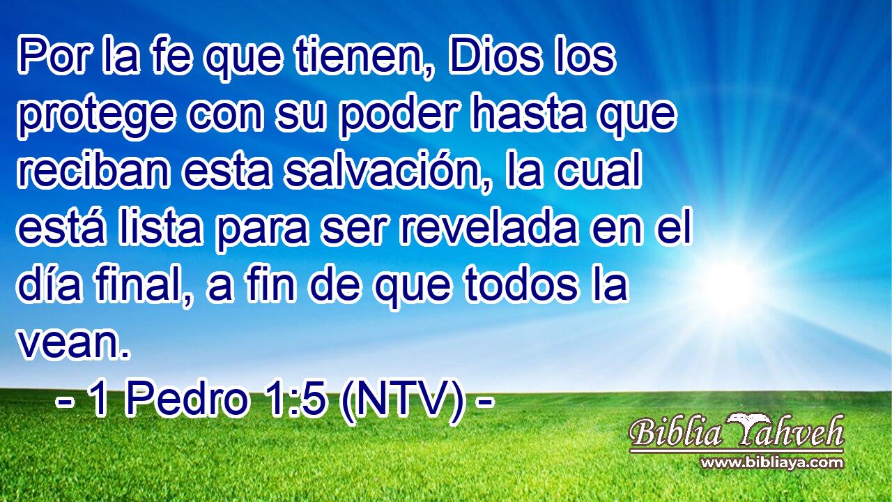 Por la fe que tienen, Dios los protege con su poder hasta que reciban esta salvación, la cual está lista para ser revelada en el día final, a fin de que todos la vean.