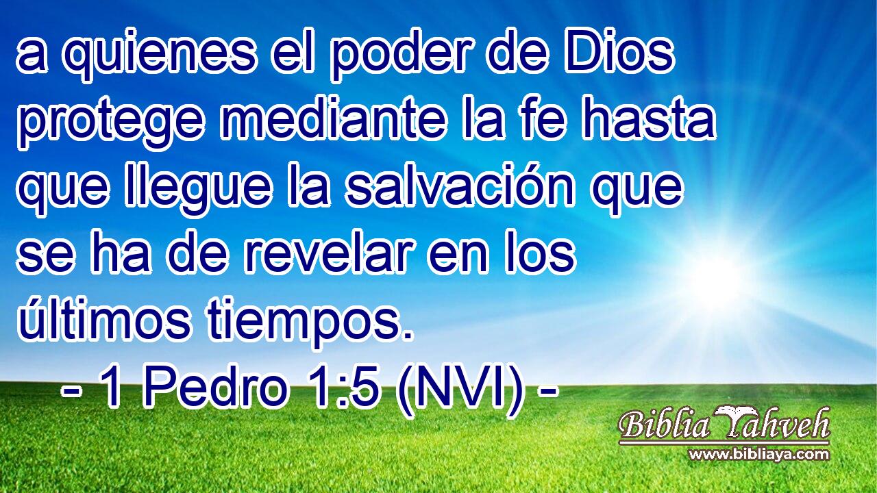  a quienes el poder de Dios protege mediante la fe hasta que llegue la salvación que se ha de revelar en los últimos tiempos. 