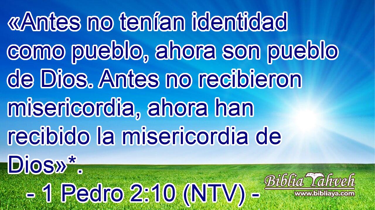 «Antes no tenían identidad como pueblo, ahora son pueblo de Dios. Antes no recibieron misericordia, ahora han recibido la misericordia de Dios»*.