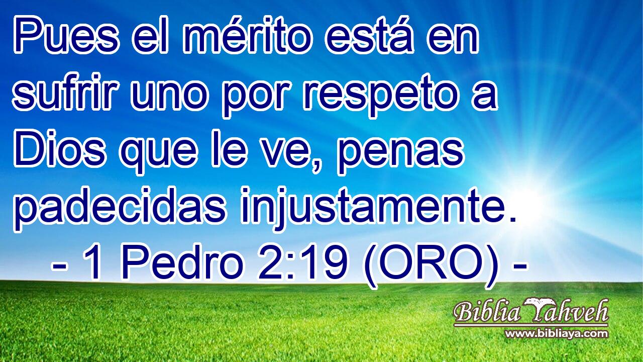  Pues el mérito está en sufrir uno por respeto a Dios que le ve, penas padecidas injustamente. 
