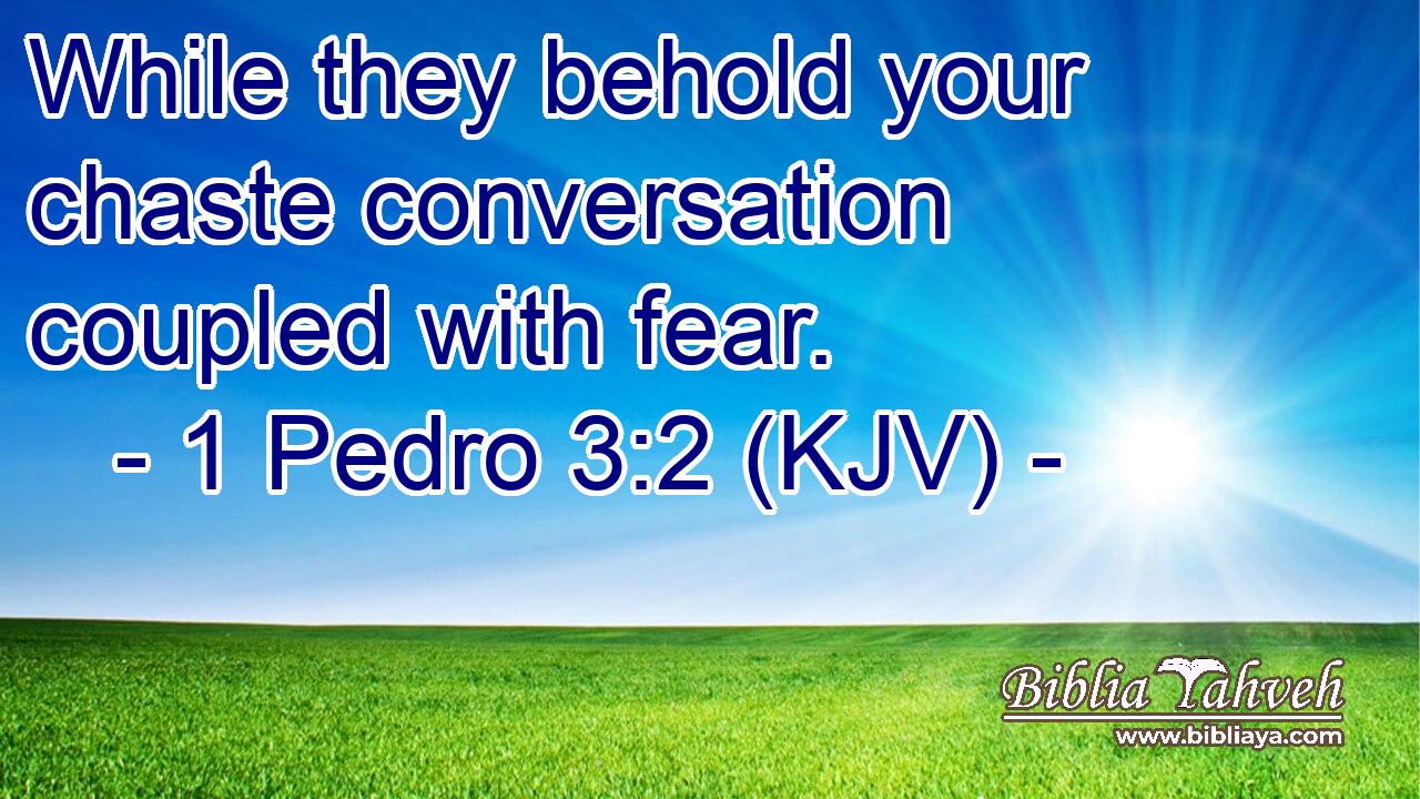 While they behold your chaste conversation coupled with fear.