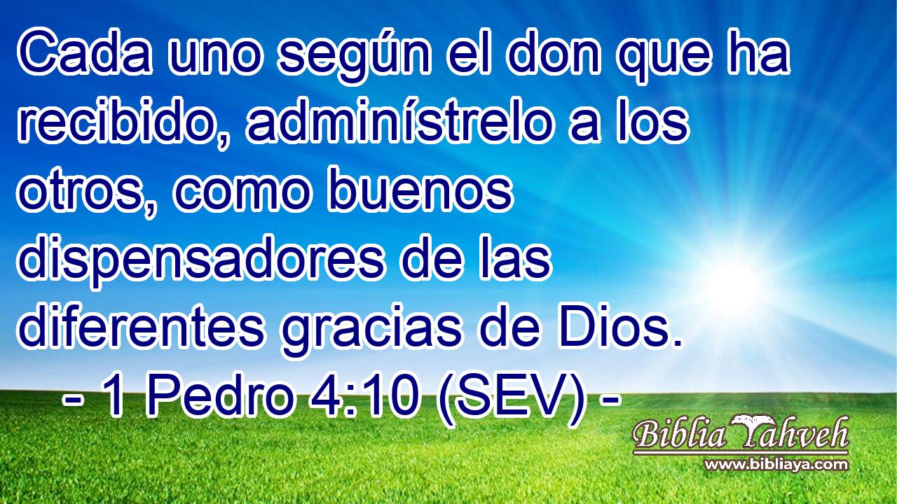 Cada uno según el don que ha recibido, adminístrelo a los otros, como buenos dispensadores de las diferentes gracias de Dios.