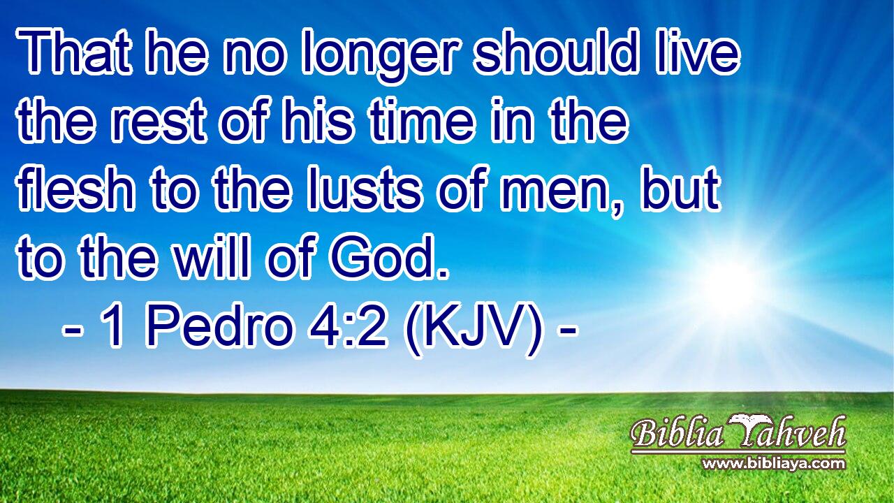 That he no longer should live the rest of his time in the flesh to the lusts of men, but to the will of God.