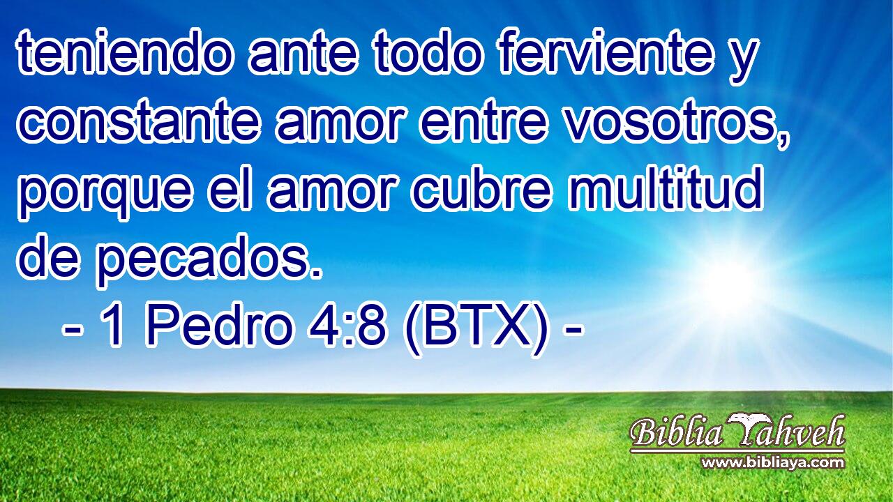 teniendo ante todo ferviente y constante amor entre vosotros, porque el amor cubre multitud de pecados.