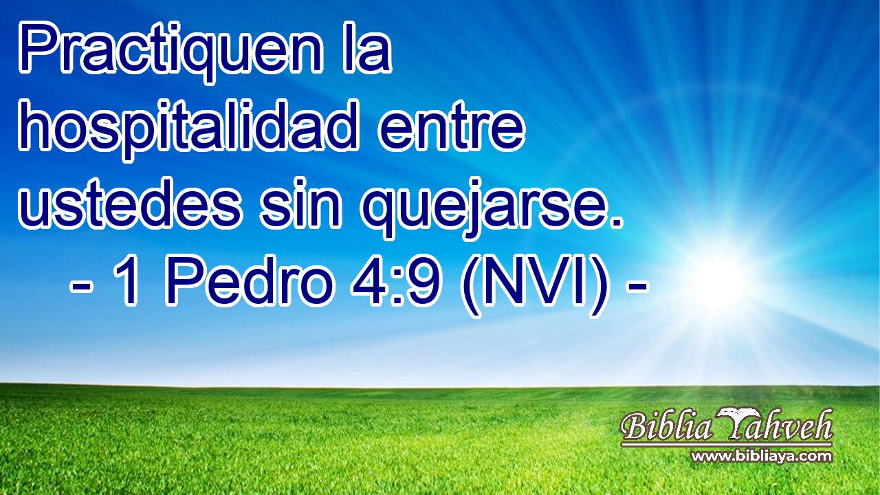  Practiquen la hospitalidad entre ustedes sin quejarse. 