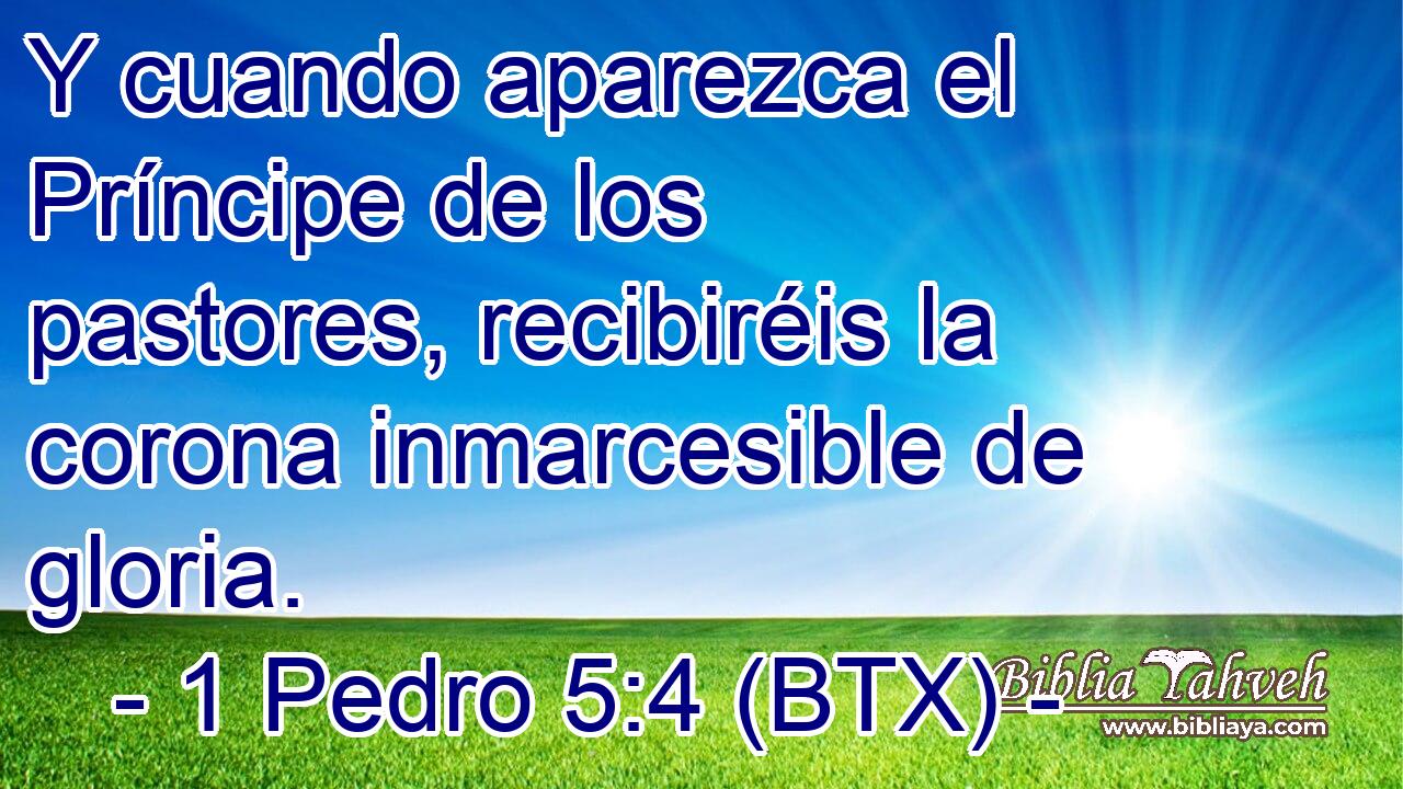 Y cuando aparezca el Príncipe de los pastores, recibiréis la corona inmarcesible de gloria.