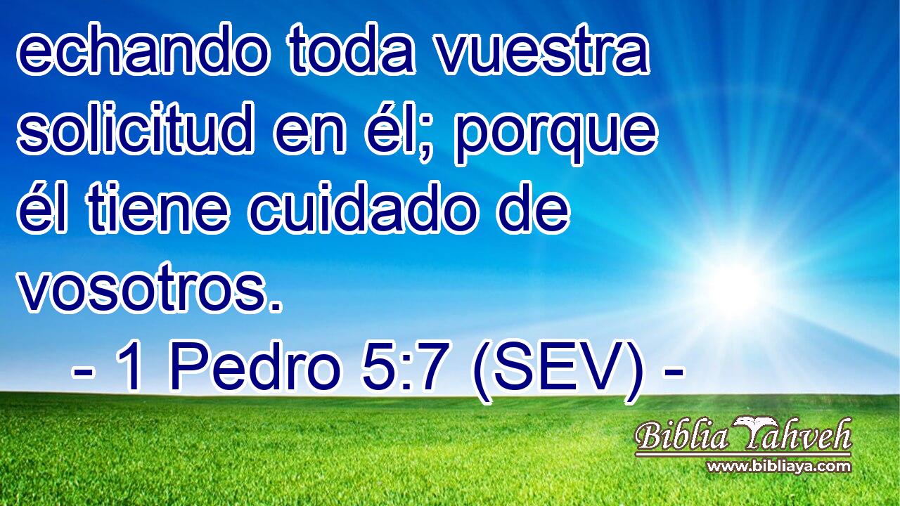 echando toda vuestra solicitud en él; porque él tiene cuidado de vosotros.