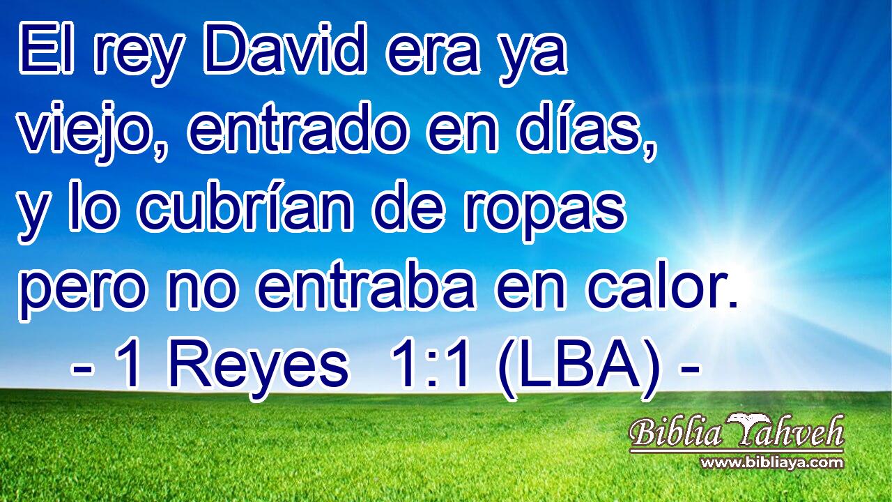 El rey David era ya viejo, entrado en días, y lo cubrían de ropas pero no entraba en calor.