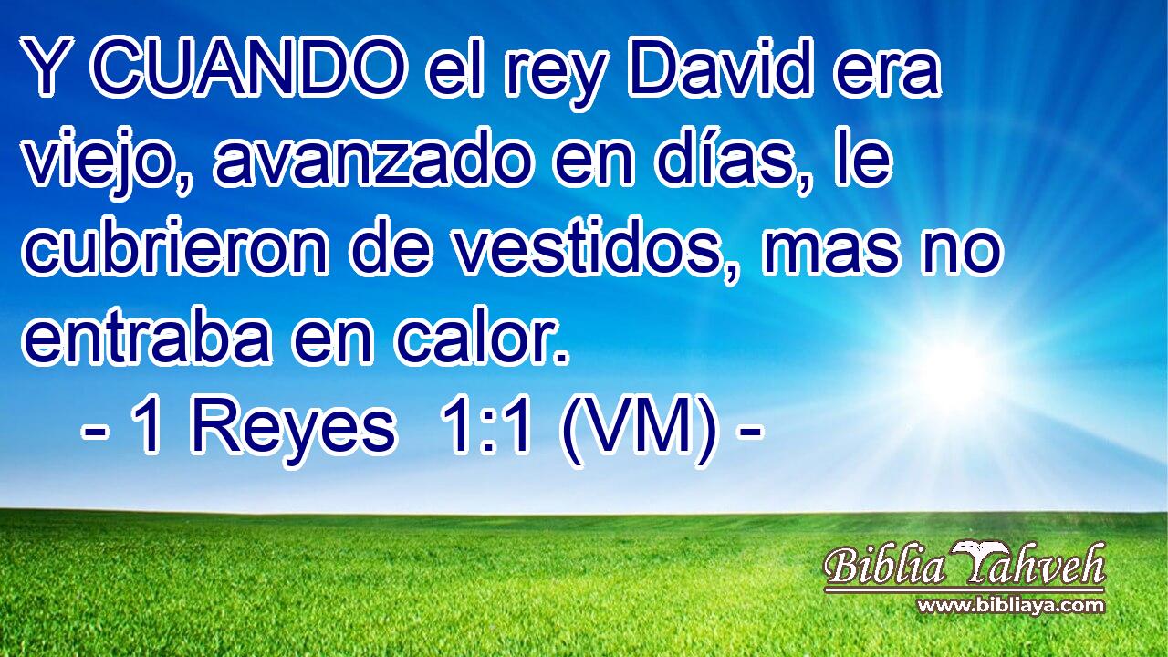  Y CUANDO el rey David era viejo, avanzado en días, le cubrieron de vestidos, mas no entraba en calor. 