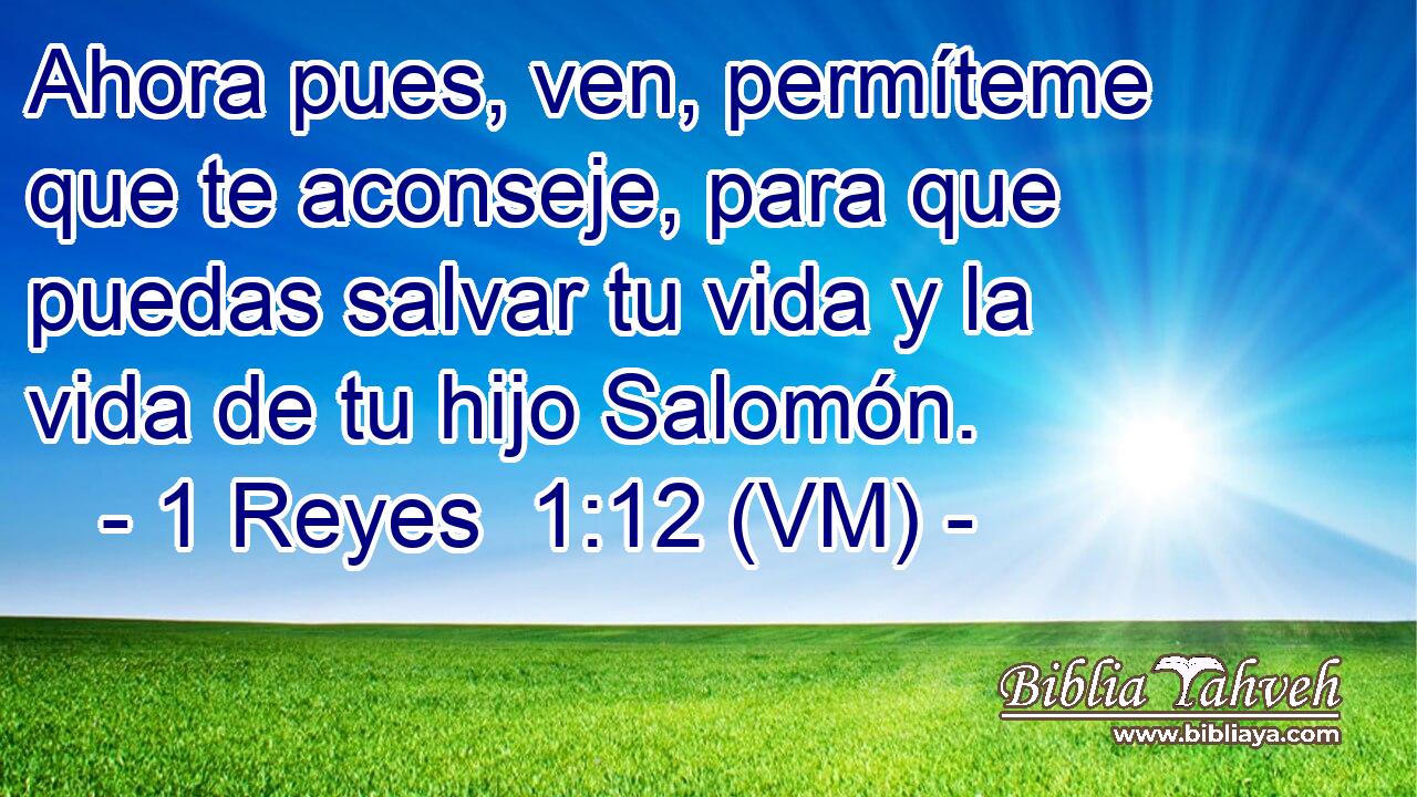  Ahora pues, ven, permíteme que te aconseje, para que puedas salvar tu vida y la vida de tu hijo Salomón. 