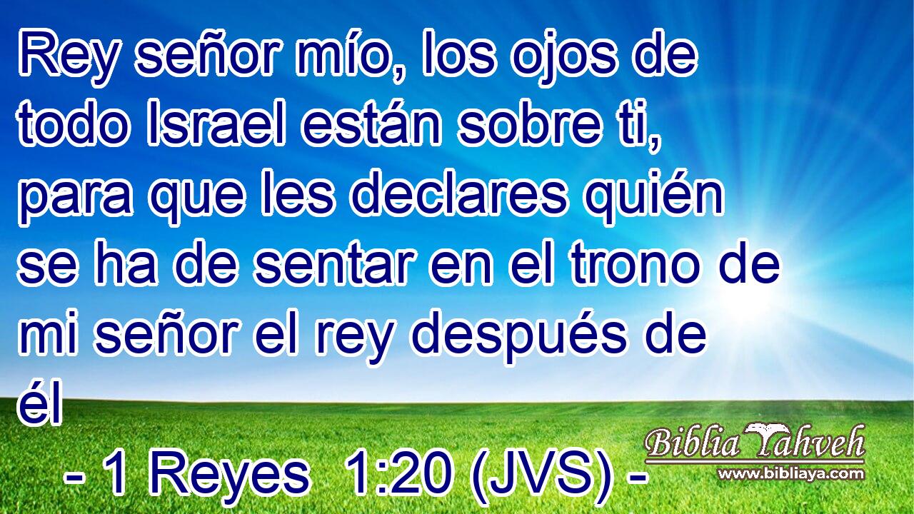 Rey señor mío, los ojos de todo Israel están sobre ti, para que les declares quién se ha de sentar en el trono de mi señor el rey después de él