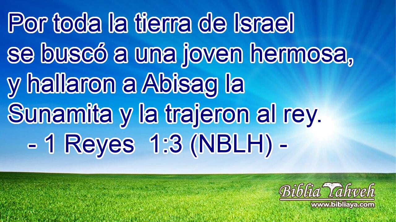  Por toda la tierra de Israel se buscó a una joven hermosa, y hallaron a Abisag la Sunamita y la trajeron al rey. 