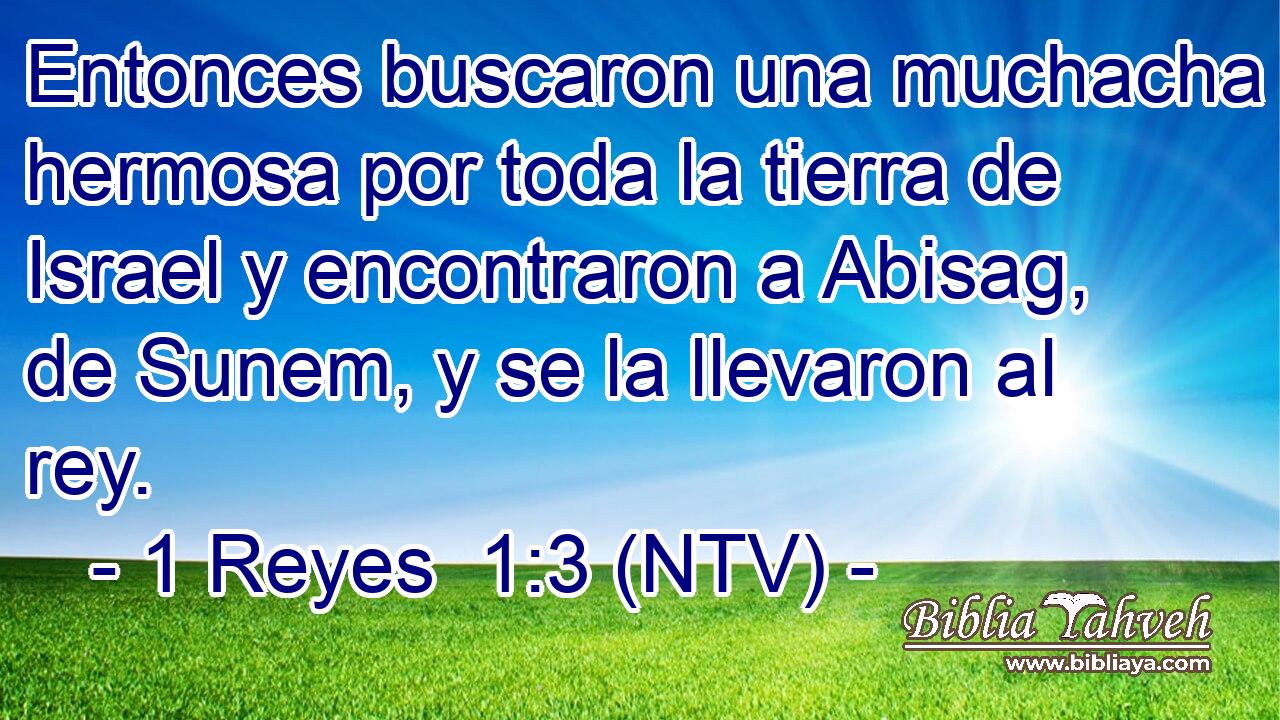 Entonces buscaron una muchacha hermosa por toda la tierra de Israel y encontraron a Abisag, de Sunem, y se la llevaron al rey.