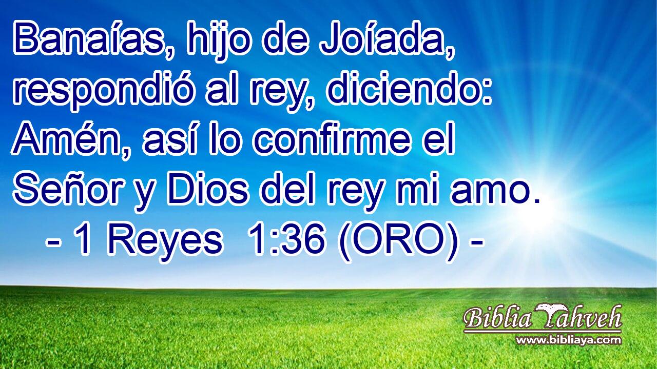  Banaías, hijo de Joíada, respondió al rey, diciendo: Amén, así lo confirme el Señor y Dios del rey mi amo. 