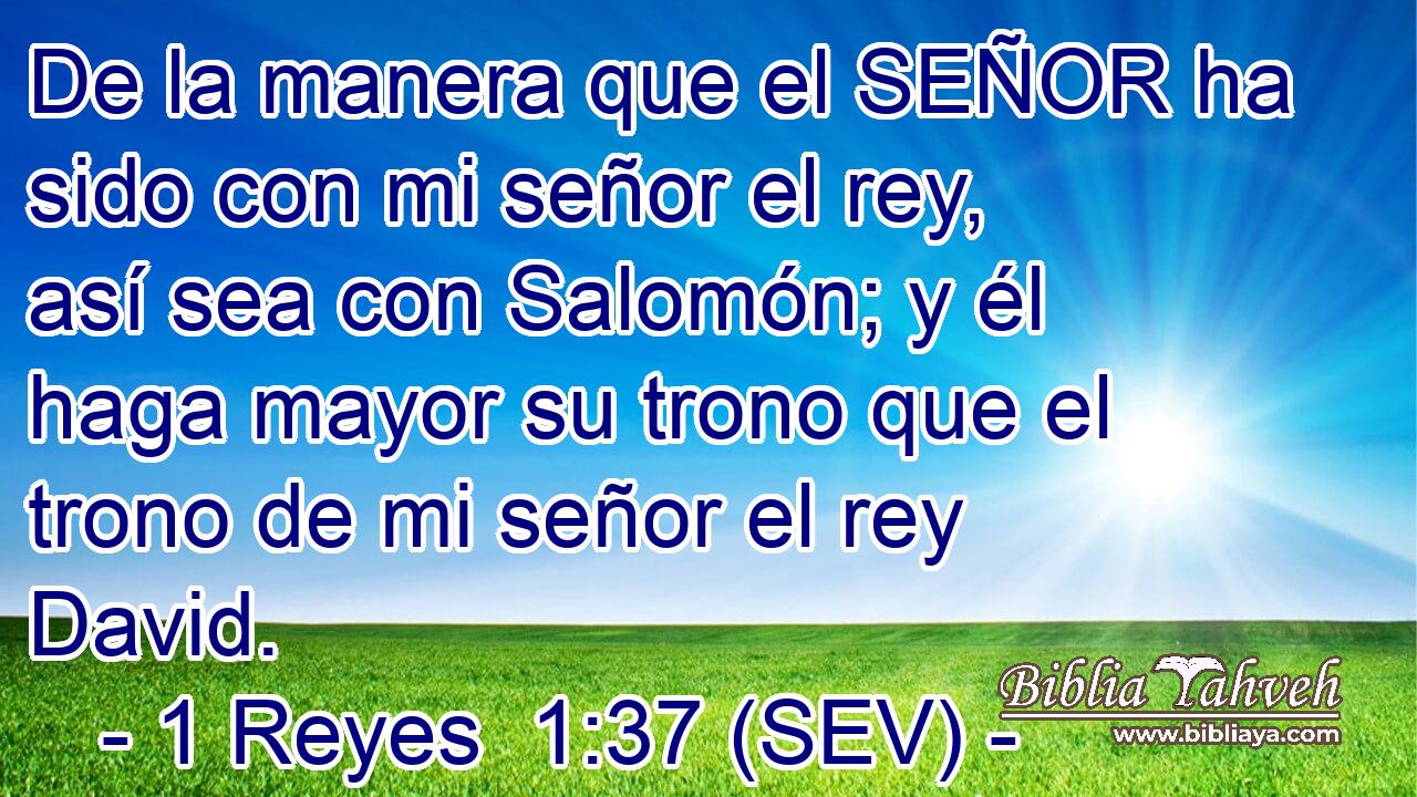 De la manera que el SEÑOR ha sido con mi señor el rey, así sea con Salomón; y él haga mayor su trono que el trono de mi señor el rey David.