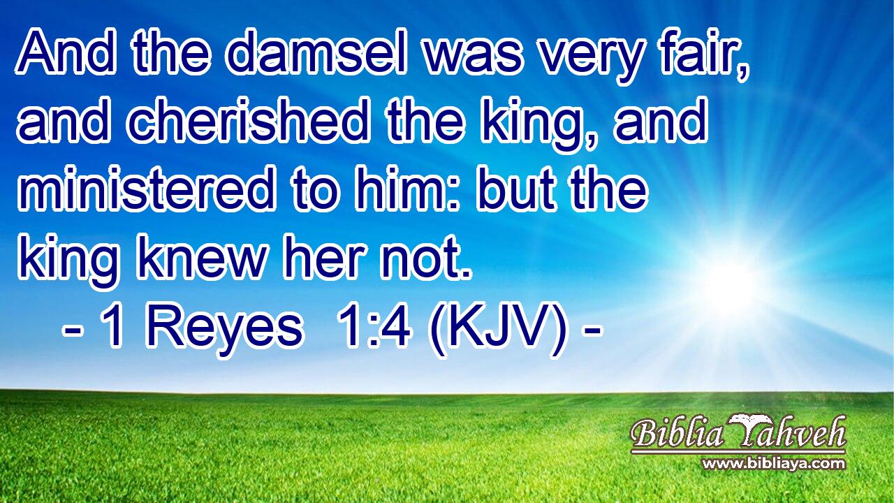And the damsel was very fair, and cherished the king, and ministered to him: but the king knew her not.