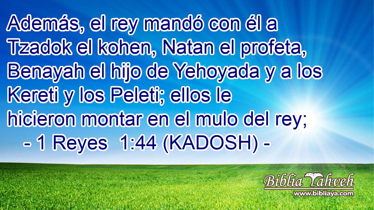  Además, el rey mandó con él a Tzadok el kohen, Natan el profeta, Benayah el hijo de Yehoyada y a los Kereti y los Peleti; ellos le hicieron montar en el mulo del rey; 
