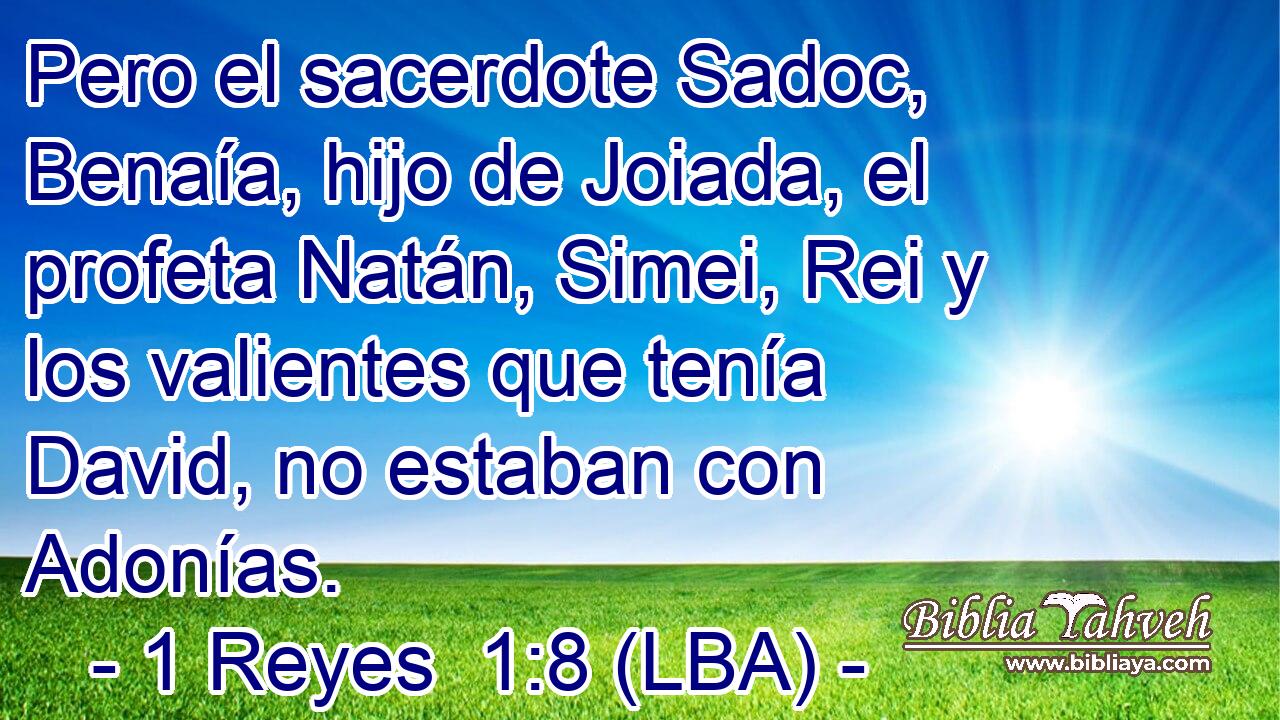 Pero el sacerdote Sadoc, Benaía, hijo de Joiada, el profeta Natán, Simei, Rei y los valientes que tenía David, no estaban con Adonías.