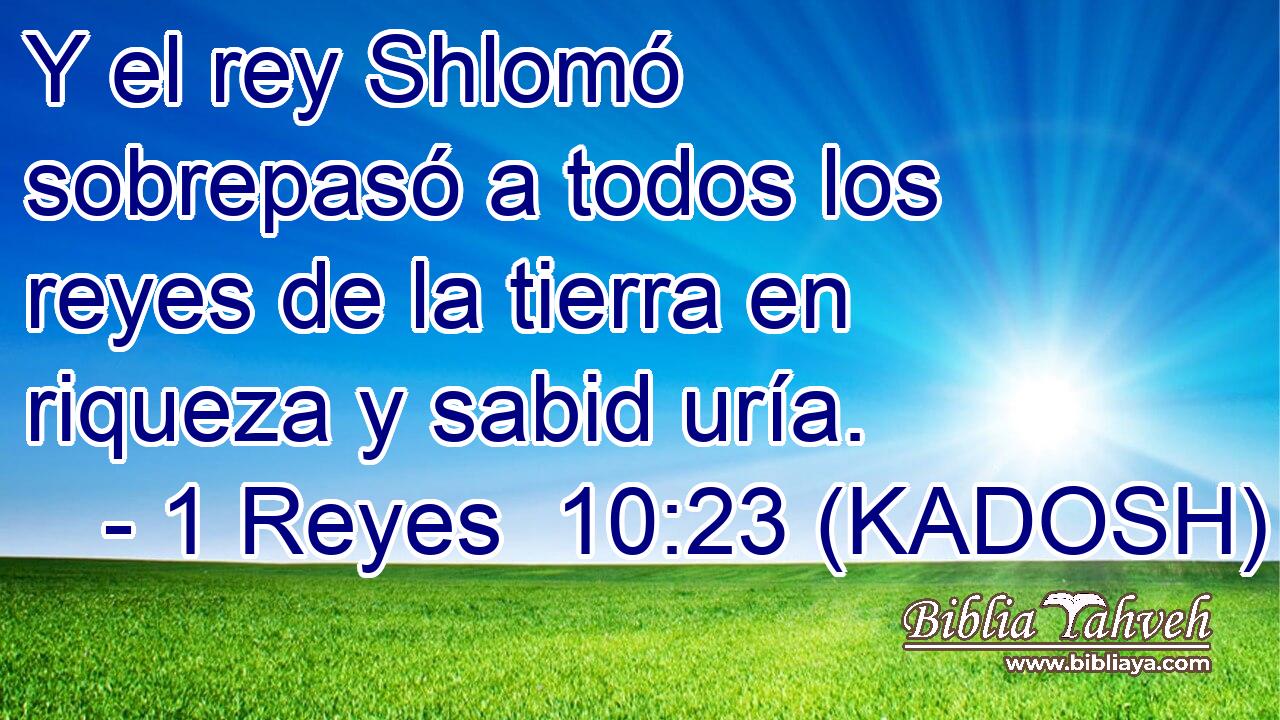  Y el rey Shlomó sobrepasó a todos los reyes de la tierra en riqueza y sabid uría. 