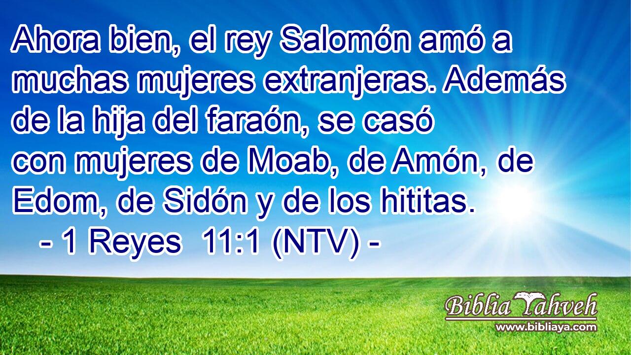Ahora bien, el rey Salomón amó a muchas mujeres extranjeras. Además de la hija del faraón, se casó con mujeres de Moab, de Amón, de Edom, de Sidón y de los hititas.