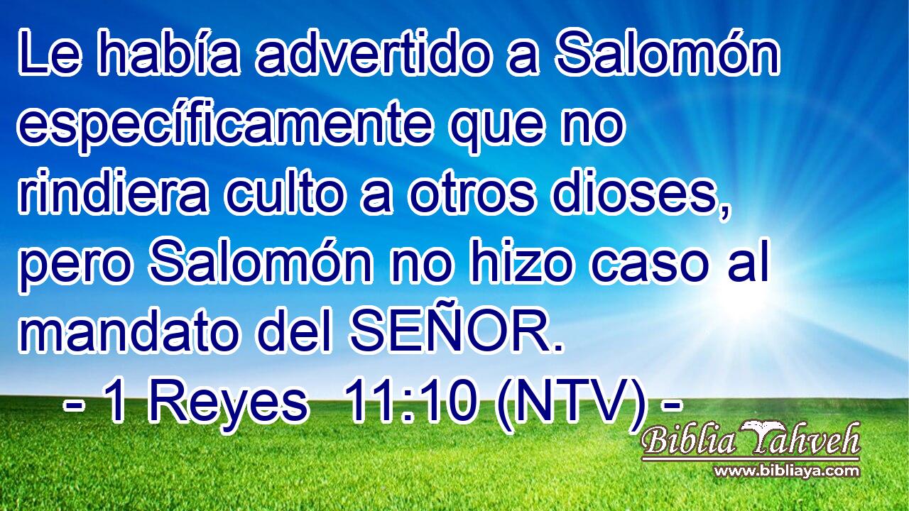 Le había advertido a Salomón específicamente que no rindiera culto a otros dioses, pero Salomón no hizo caso al mandato del SEÑOR.