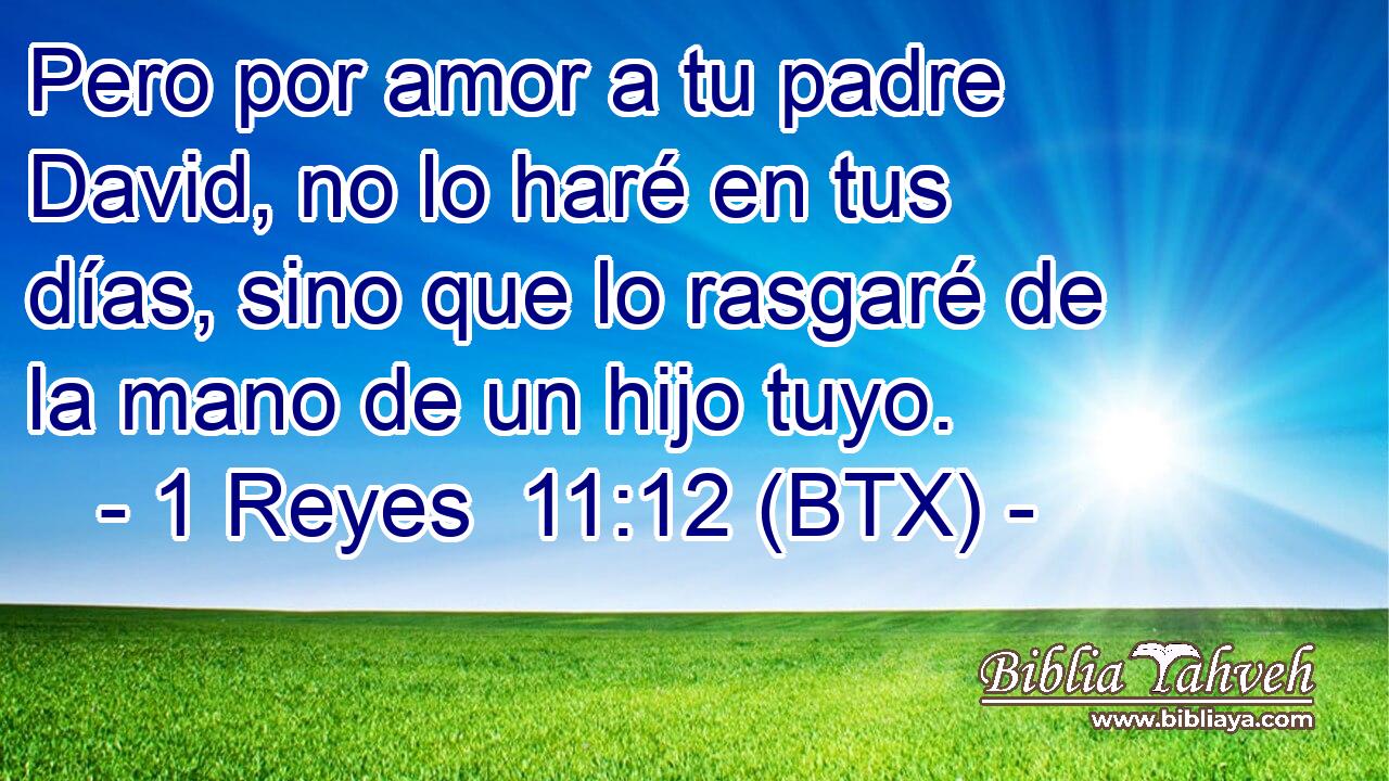 Pero por amor a tu padre David, no lo haré en tus días, sino que lo rasgaré de la mano de un hijo tuyo.