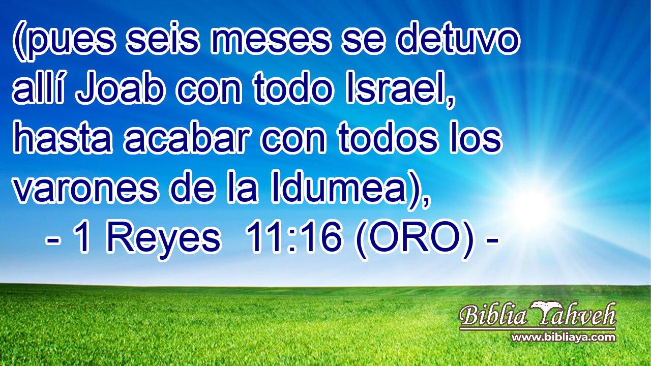  (pues seis meses se detuvo allí Joab con todo Israel, hasta acabar con todos los varones de la Idumea), 