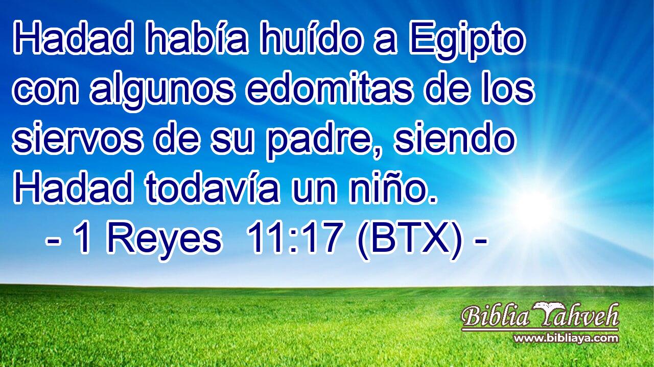 Hadad había huído a Egipto con algunos edomitas de los siervos de su padre, siendo Hadad todavía un niño.