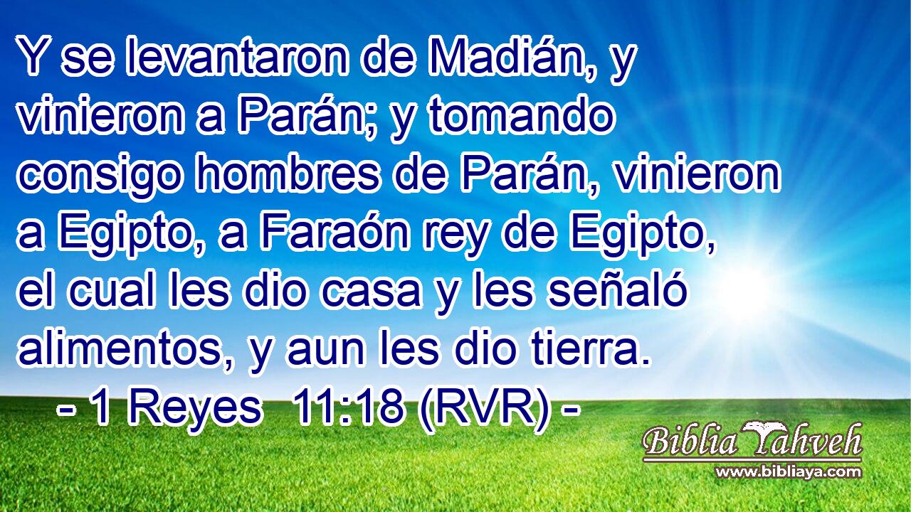 Y se levantaron de Madián, y vinieron a Parán; y tomando consigo hombres de Parán, vinieron a Egipto, a Faraón rey de Egipto, el cual les dio casa y les señaló alimentos, y aun les dio tierra.