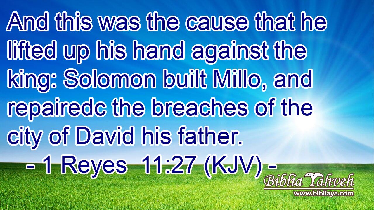 And this was the cause that he lifted up his hand against the king: Solomon built Millo, and repairedc the breaches of the city of David his father.