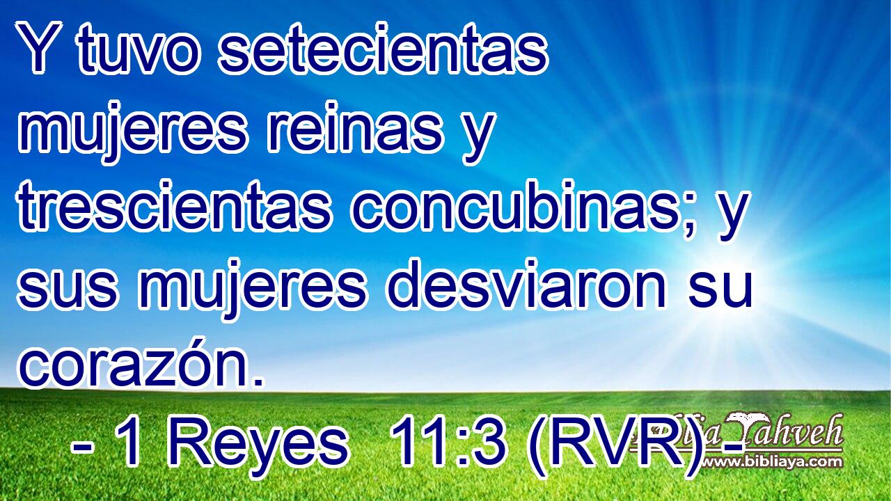 Y tuvo setecientas mujeres reinas y trescientas concubinas; y sus mujeres desviaron su corazón.