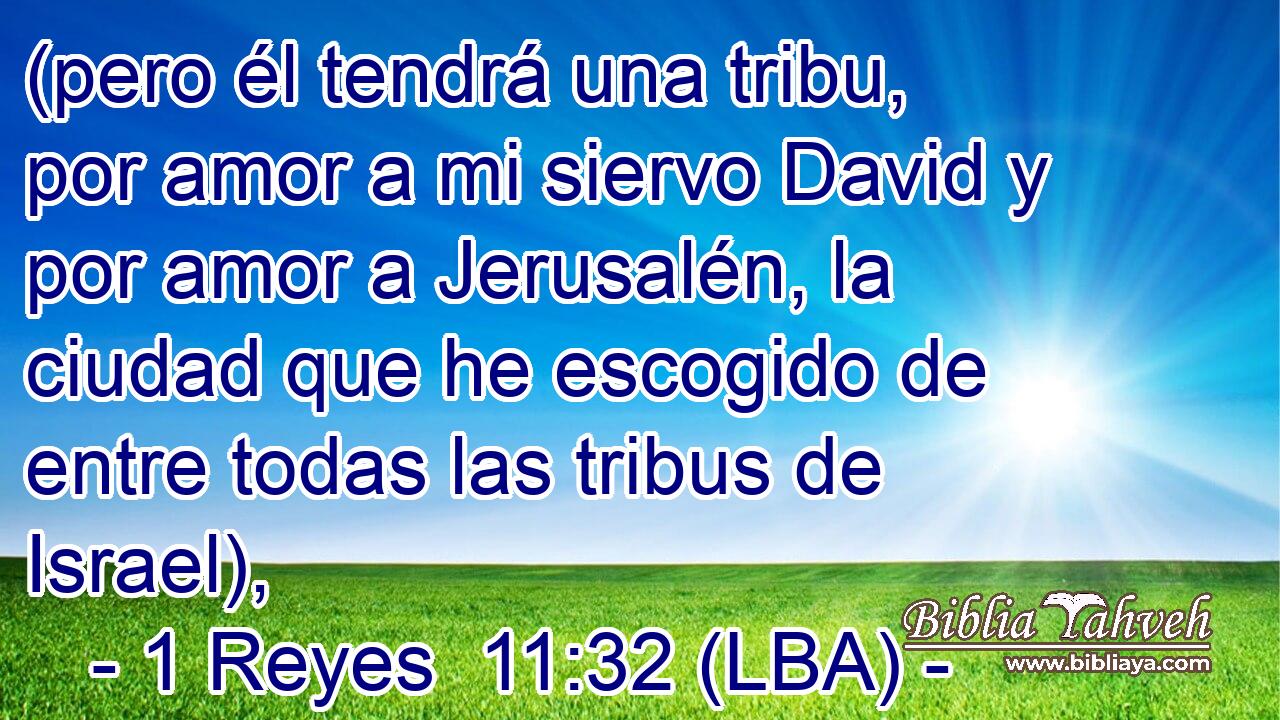 (pero él tendrá una tribu, por amor a mi siervo David y por amor a Jerusalén, la ciudad que he escogido de entre todas las tribus de Israel),