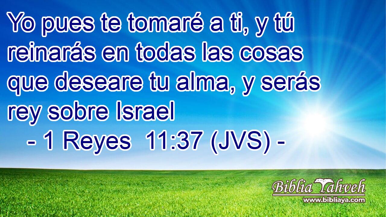 Yo pues te tomaré a ti, y tú reinarás en todas las cosas que deseare tu alma, y serás rey sobre Israel
