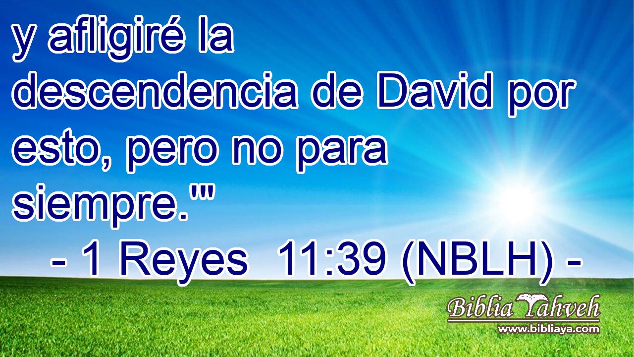  y afligiré la descendencia de David por esto, pero no para siempre.'
