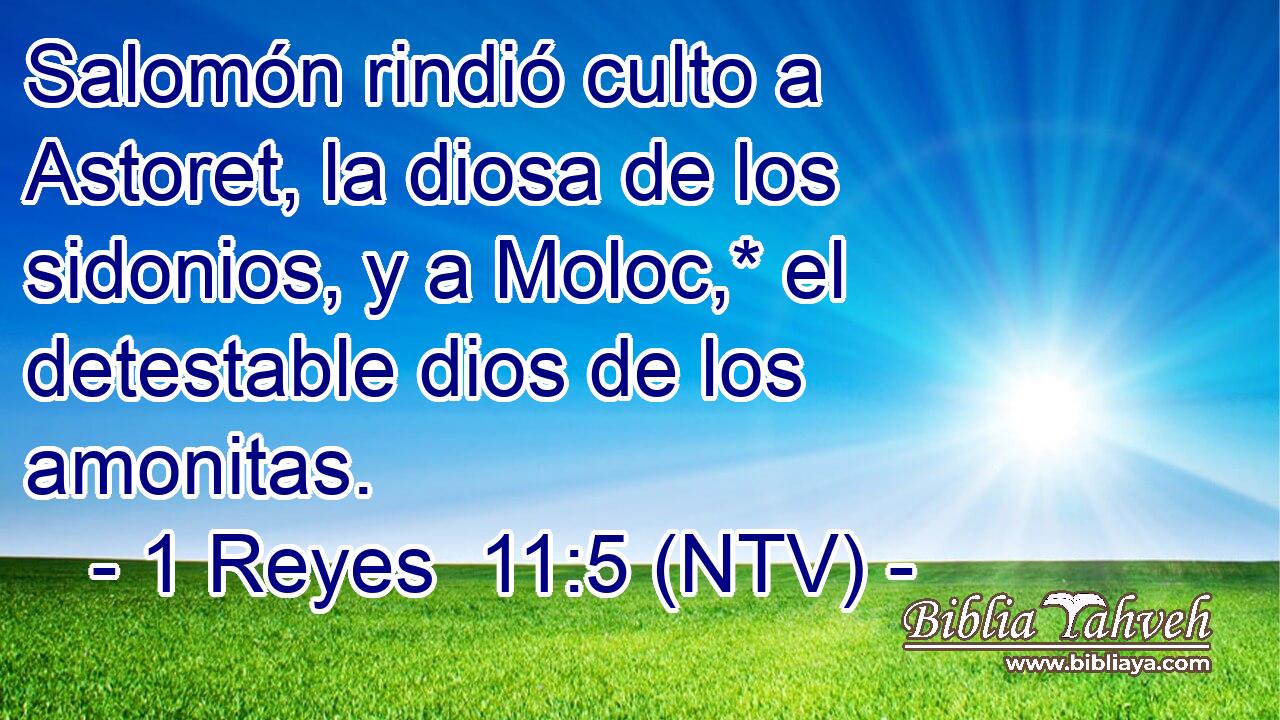 Salomón rindió culto a Astoret, la diosa de los sidonios, y a Moloc,* el detestable dios de los amonitas.
