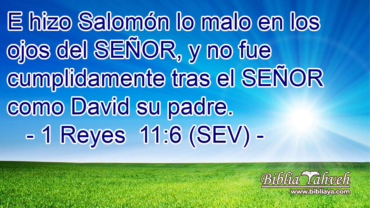 E hizo Salomón lo malo en los ojos del SEÑOR, y no fue cumplidamente tras el SEÑOR como David su padre.