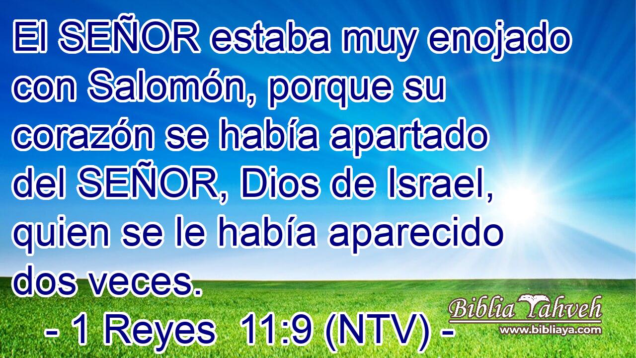 El SEÑOR estaba muy enojado con Salomón, porque su corazón se había apartado del SEÑOR, Dios de Israel, quien se le había aparecido dos veces.