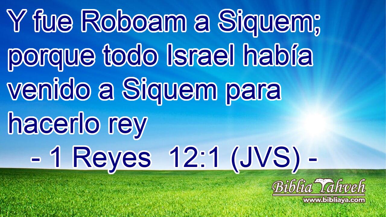 Y fue Roboam a Siquem; porque todo Israel había venido a Siquem para hacerlo rey