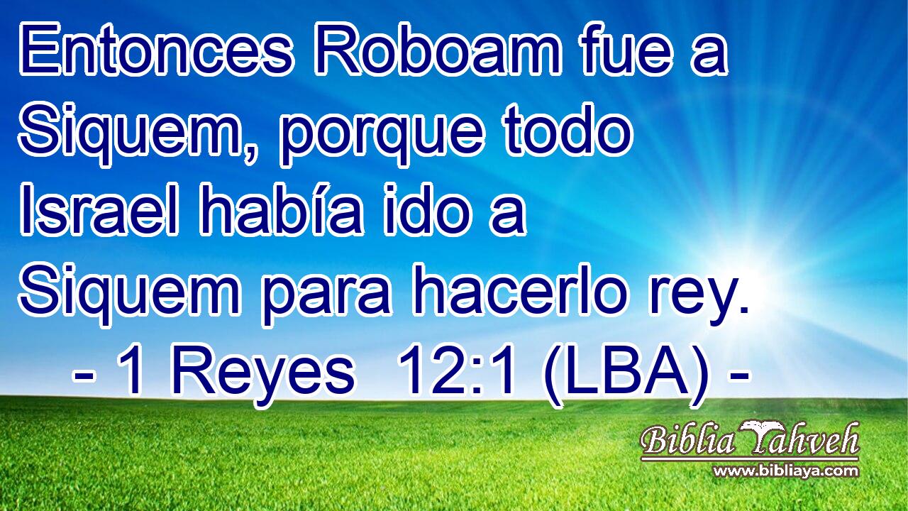 Entonces Roboam fue a Siquem, porque todo Israel había ido a Siquem para hacerlo rey.