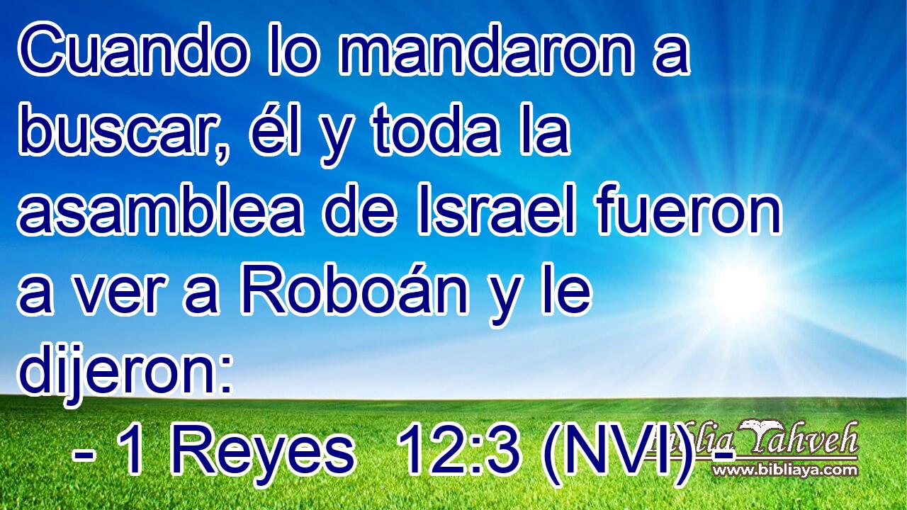  Cuando lo mandaron a buscar, él y toda la asamblea de Israel fueron a ver a Roboán y le dijeron: 