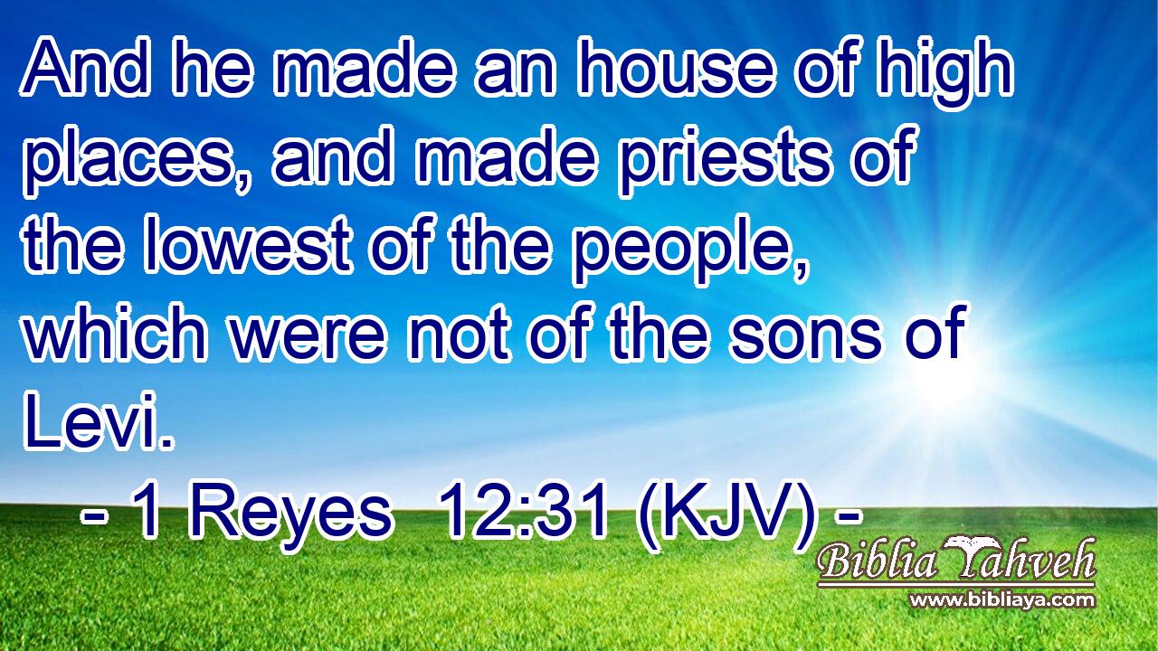And he made an house of high places, and made priests of the lowest of the people, which were not of the sons of Levi.