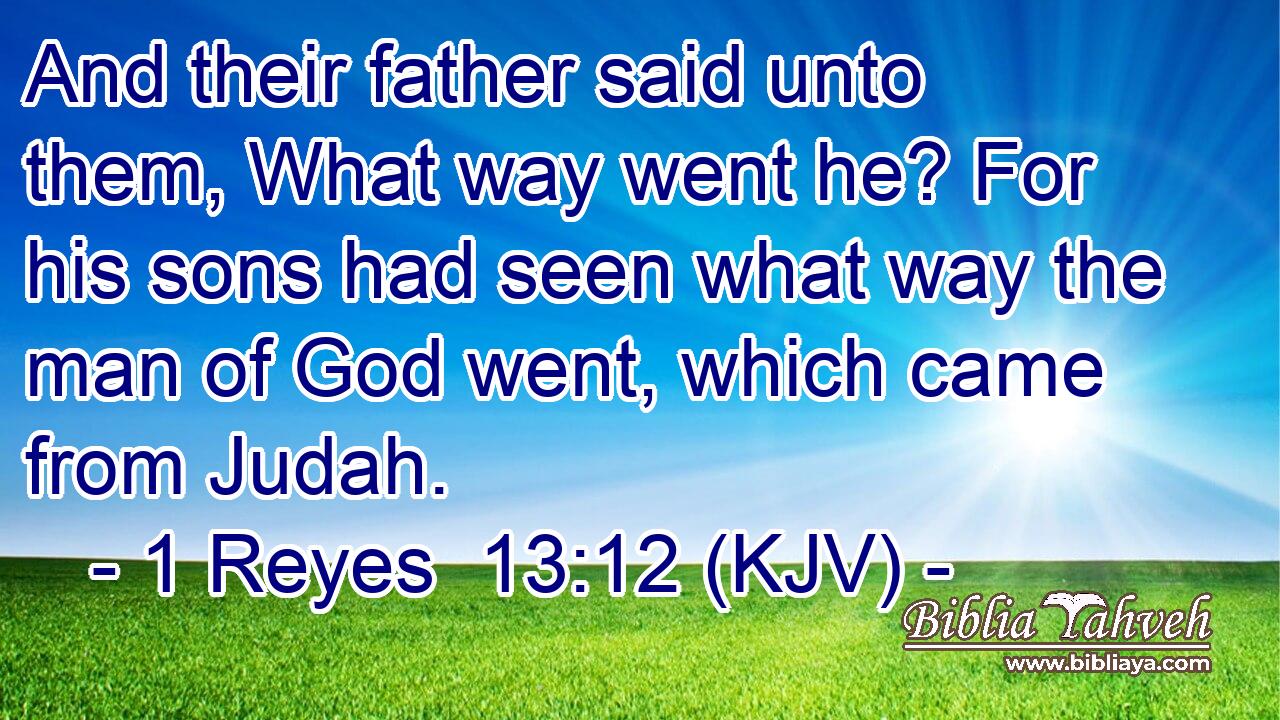 And their father said unto them, What way went he? For his sons had seen what way the man of God went, which came from Judah.