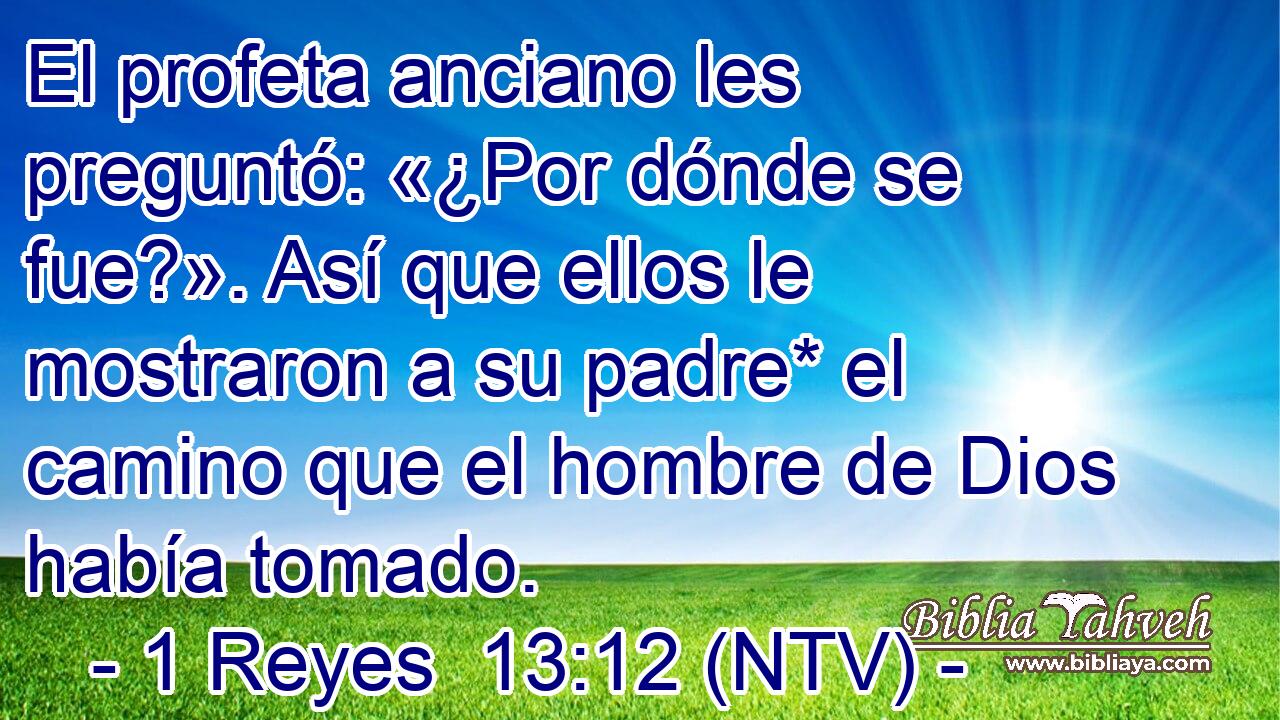 El profeta anciano les preguntó: «¿Por dónde se fue?». Así que ellos le mostraron a su padre* el camino que el hombre de Dios había tomado.