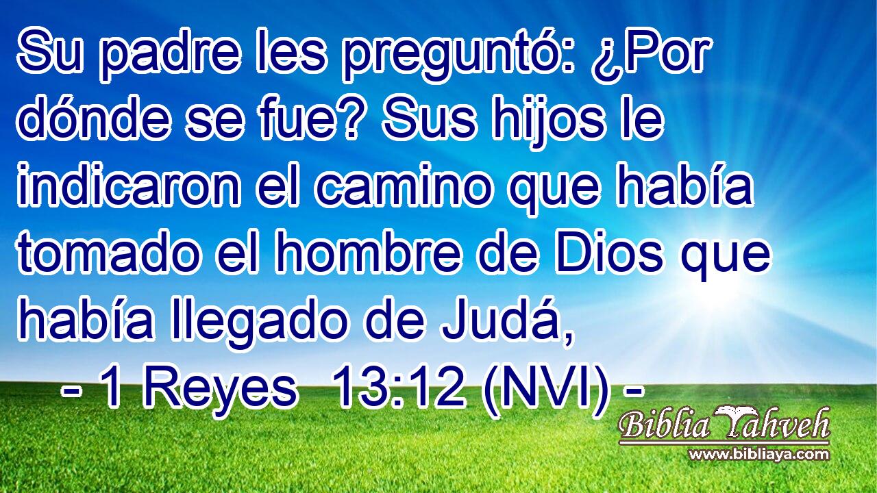  Su padre les preguntó: ¿Por dónde se fue? Sus hijos le indicaron el camino que había tomado el hombre de Dios que había llegado de Judá, 