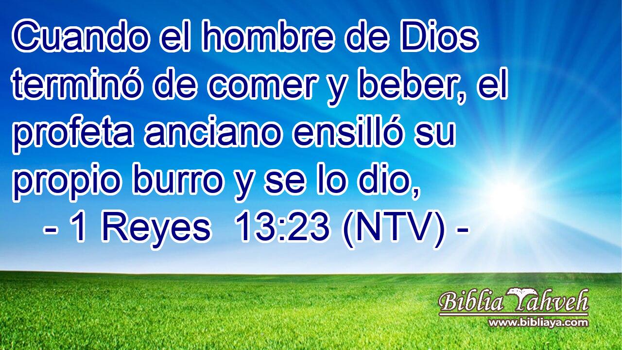 Cuando el hombre de Dios terminó de comer y beber, el profeta anciano ensilló su propio burro y se lo dio,