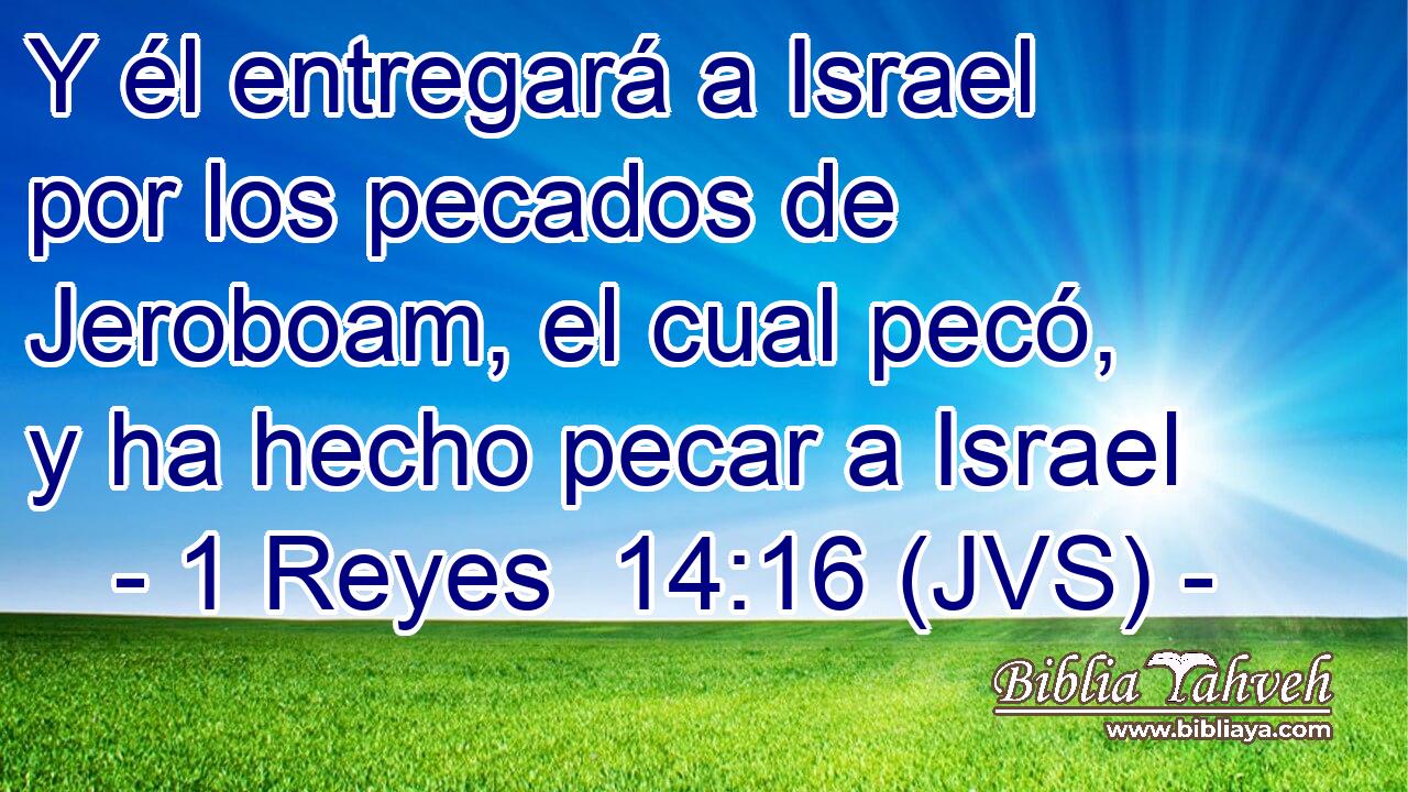 Y él entregará a Israel por los pecados de Jeroboam, el cual pecó, y ha hecho pecar a Israel